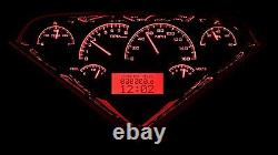 1955-59 Chevy GMC Truck Black Alloy & Red Dakota Digital VHX Analog Gauge Kit
