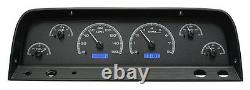 1964-66 Chevy C10 Truck Black Alloy & Blue Dakota Digital VHX Analog Gauge Kit