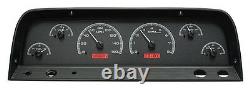 1964-66 Chevy C10 Truck Black Alloy & Red Dakota Digital VHX Analog Gauge Kit
