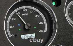 67-72 Chevy Truck C10 Dakota Digital Black Alloy & Blue Analog Clock Gauge Kit