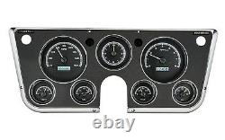 67-72 Chevy Truck C10 Dakota Digital Black Alloy & White Analog Clock Gauge Kit