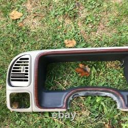 95-99 CHEVY GMC TRUCK SILVERADO C/K Cluster Gauge Speedo Dash Bezel Tan withWood