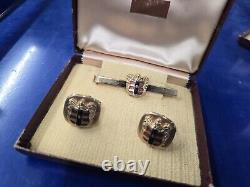 NOS 1940s 50s 60s DODGE Cufflinks Set With Tie Bar 1950 1951 1952 46 47 48 49