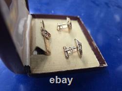 NOS 1940s 50s 60s DODGE Cufflinks Set With Tie Bar 1950 1951 1952 46 47 48 49