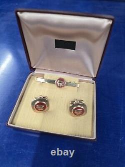 NOS 1940s 50s 60s Mercury Cufflinks Set With Tie Bar 1950 1951 1952 46 47 48 49