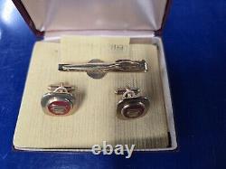 NOS 1940s 50s 60s Mercury Cufflinks Set With Tie Bar 1950 1951 1952 46 47 48 49
