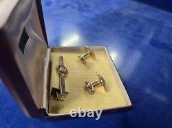 NOS 1940s 50s 60s Mercury Cufflinks Set With Tie Bar 1950 1951 1952 46 47 48 49