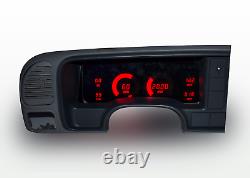 1995-1999 Chevy Truck Digital Dash Panel Cluster Gauges Red Led