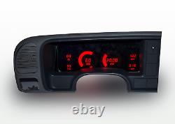 1995-1999 Chevy Truck Digital Dash Panel Cluster Gauges Teal Leds