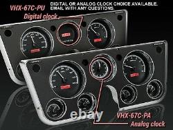 67-72 Chevy Truck C10 Dakota Digital Black & White Vhx Kit Gauge Analog Clock